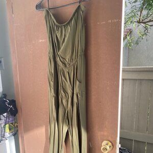 Green Strapless Jumpsuit